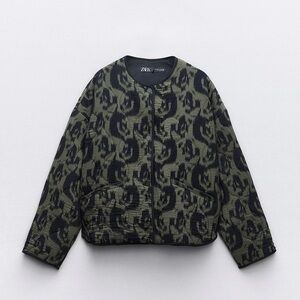 Zara Olive and Black Textured Jacket